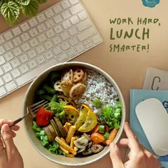 For the busy professional, we make healthy eating effortless. This is what a smart lunch looks like: a nutrient-packed salad bowl delivered straight to your desk, so you can power through your day without skipping a beat.