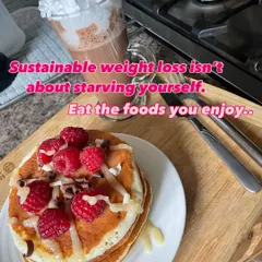 Sustainable weight loss isn't about starving yourself. Extreme restriction only leads to extreme cravings. Yes, you can eat pancakes and hot chocolate.