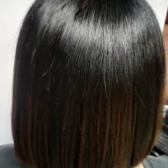 Another example of our precision bob haircut, demonstrating its structure and shape from the back.