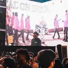 A great shot from one of my live VDJ sets. You can see how the visuals on the massive LED screen are perfectly synced with the music, creating a completely immersive experience for the audience.