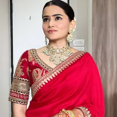 This is my "no lashes, no lenses" approach. For Mahima, we created a clean, soft makeup look that focused on her natural beauty, proving you don't need falsies to make a statement.