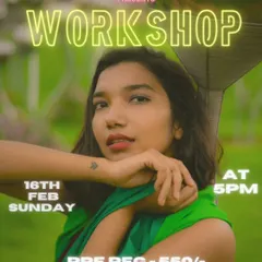 A poster for our contemporary workshop, highlighting the guest instructor. We aim to create opportunities for students to learn from the best movers in the community.