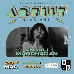 Our official poster for an Artist Session featuring the incredibly talented Anjali Manoharan. We are passionate about promoting original music and supporting singer-songwriters.