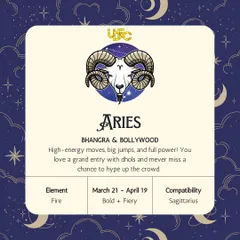 Aries, your sangeet style is all about high-energy Bhangra and Bollywood. You love a grand entry with dhols and never miss a chance to hype up the crowd.
