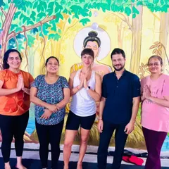 I am so grateful to welcome students from all over the world. Here I am with a wonderful group, including a yogi who joined us all the way from New York. Our community is a beautiful mix of people on a shared journey.