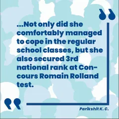 A parent shares how our French A1 classes helped his daughter transition to a new language in 7th grade and achieve a national rank in the Concours Romain Rolland test.