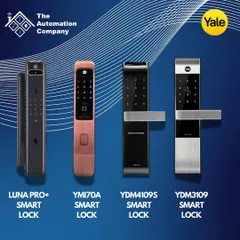 I install a variety of Yale smart lock models to fit your home's specific style and security needs. This image showcases four different designs, from the advanced Luna Pro+ to the sleek YDM3109, each offering a unique set of features.