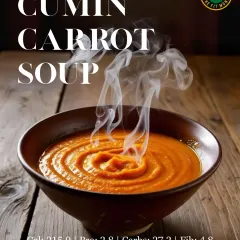My Cumin Carrot Soup is a vibrant and flavorful option, packed with the goodness of carrots and a hint of earthy cumin. It's both delicious and high in fiber.