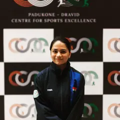Apurvi Chandela, a world-class shooter and part of our high-performance training camps, at the Padukone-Dravid Centre for Sports Excellence.