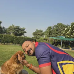 Sharing a quiet moment with Sweety. For me, grooming is about building trust and showing 'pyaar'. I make sure every dog feels safe and comfortable with me.