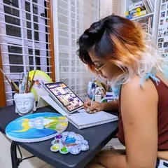 A typical evening for me, planning out projects and getting lost in my work. My little desk is my creative sanctuary.