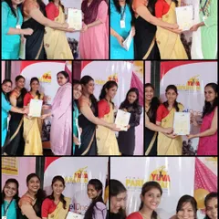 Giving back to the community is important to me. Here, my student and I are teaching mehendi to women at the Yuva Parivartan NGO and celebrating their certification.