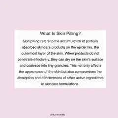 As featured in Zee News, I explain what skin pilling is. It refers to the accumulation of partially absorbed skincare products on the epidermis, which can coalesce into tiny granules and affect the absorption of other ingredients.
