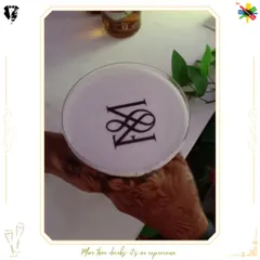 The final touch on a custom cocktail: an edible monogram of the couple's initials. This level of personalization makes our drinks a unique and memorable part of any wedding.