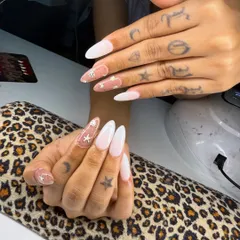 A dreamy French ombré with a touch of sparkle. I added some delicate star charms to this soft fade for a little bit of extra magic.