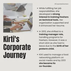 My corporate journey was an important chapter. It taught me how to train and mentor others, a skill I use every day as a nutritionist. This graphic shows how my path from engineering to co-founding a food platform prepared me for my true calling.