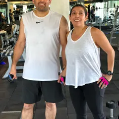 Sibling goals! It's always great to see family members motivating each other to stay fit and healthy in the gym.