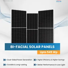 Our Bi-Facial solar panels generate power from both sides, capturing reflected sunlight to boost energy production. This dual-sided generation leads to higher efficiency and greater savings, especially in ground-mounted or reflective roof installations.