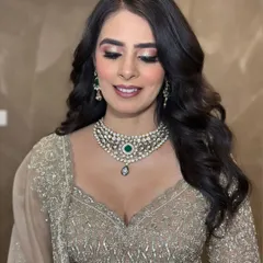 A close-up of the radiant engagement look. I used soft, shimmery hues on the eyes and kept the skin looking fresh and highlighted, allowing her natural beauty to shine through.