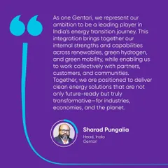 Our Head of India, Sharad Pungalia, articulates our ambition to be a leading player in India’s energy transition. By integrating our strengths, we are positioned to deliver transformative clean energy solutions in partnership with our customers and communities.