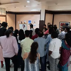 A view from the audience during my live watercolour portrait demo at the Kalangan Art Exhibition. It's a great experience to interact with the audience as the painting develops.