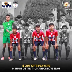 A remarkable achievement. Four out of the eleven players in the Thane District Sub-Junior Boys team were from our academy.