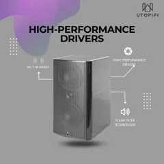 The quality of our sound systems starts with the components. This image highlights the high-performance drivers and M-T-M array inside our speakers, which use clear filter technology to produce exceptionally detailed and powerful audio.