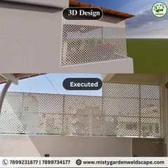 Our execution perfectly matches the 3D design. This project shows a PVC lattice privacy screen, designed for airflow and style, brought to life exactly as planned.