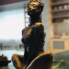 I love when my students pour their own stories into the clay. This terracotta sculpture, named "Naughty Girl," is a perfect example of capturing a spirit, a mood, and a bold personality in three-dimensional form.