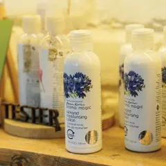 Discover our aromatherapy-inspired skincare range. We invite you to explore our products in-store to find the perfect natural solution for a healthy glow.