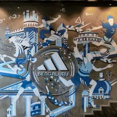 For the new Adidas store in Bangalore, we created a dynamic mural that captures the city's spirit and the brand's energy. This custom wall art blends local Bengaluru landmarks with the motion of sport, creating a powerful statement piece for the retail space.