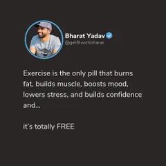 Exercise is the only thing that burns fat, builds muscle, boosts mood, and builds confidence all at once. And the best part? Moving your body is free.