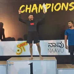 Another gold for the team. A moment of pure joy and accomplishment for one of our dedicated grapplers at the PKD Submission Grappling tournament.