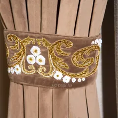 A closer look at the artistry behind our custom tie belts. Each one is meticulously crafted by our skilled artisans to bring a touch of elegance and personality to your curtains.
