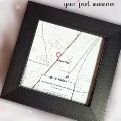 Pinpoint a special place with a custom memory map frame. This piece features the location of your first date or hometown, complete with a scannable Spotify code to play your special song.