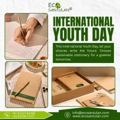On International Youth Day, I wanted to highlight how young people can write the future. This collage shows my sustainable stationery, a choice that helps ensure a greener tomorrow.