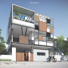 This visual demonstrates my process for a renovation project on Hennur main road. I start with a concept sketch overlaid on a 3D model to help you visualize the complete transformation of a traditional house into a contemporary home using lightweight facade elements.