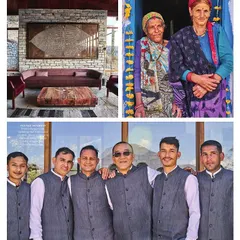 A collage from the feature on our Himalayan projects. It showcases the finished interiors, the stunning landscape, and the incredible local team that makes these remote luxury experiences possible.