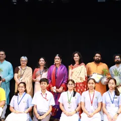 With students and faculty at Amity International after the performance. The interactive Q&A sessions are always a highlight of my school outreach programs.