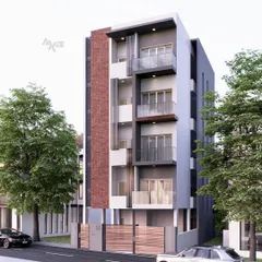 For developers, visualizing an apartment building's facade is crucial. This render showcases a multi-story residential exterior, highlighting the balcony designs, window placements, and material combinations that create a cohesive and attractive building.