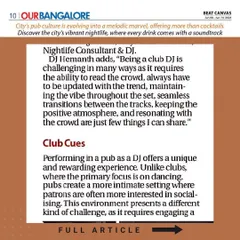 Thank you to Our Bangalore Weekly for featuring my perspective on being a club DJ. I shared my thoughts on the art of reading a crowd, maintaining the vibe, and creating a positive atmosphere.