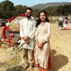 With my wife at the Bhoomi Pooja for the new Isha Yoga Center in Bangalore. It is exciting to see the infrastructure for inner wellbeing growing.