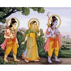 This vector art of Ram, Sita, and Lakshman is very close to my heart. Creating this piece was a source of great happiness for me. It's a clean, crisp style that I also use for mythological subjects. Jai Shree Ram.