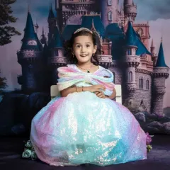 Straight out of a storybook and into our hearts. This beautiful gown and castle backdrop create pure magic.