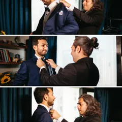 The brotherhood of the groom squad. We capture these moments of friendship and support as they help the groom with his final touches.