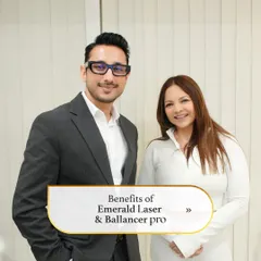It is always a pleasure to collaborate with industry leaders like fitness icon Deanne Panday. Here we are after her session, discussing the combined benefits of Emerald Laser and Ballancer® Pro for a holistic approach to wellness and body contouring.