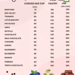 The menu for our popular cold-set vegetarian cheesecakes, all of which are eggless. See the full range of flavors and sizes, including our convenient jars.