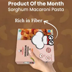 Presenting our product of the month, Sorghum Macaroni Pasta. It is rich in fiber and packed with nutrients, making it the perfect guilt free choice for your pasta cravings.