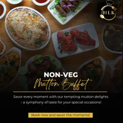We specialize in creating rich and flavorful non-vegetarian buffets. This is a glimpse of our Mutton Buffet spread, featuring a variety of expertly cooked mutton delights perfect for making any special occasion memorable.