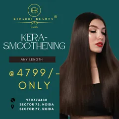 For the ultimate sleek finish, I offer a kera-smoothening treatment. This combines the benefits of keratin with a smoothening process for incredibly straight, shiny, and healthy-feeling hair.